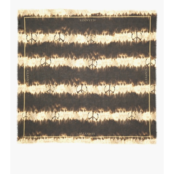 NWT All Saints Women’s Stripe Square Scarf Tie Dye Stripes Peace Gift Luxury